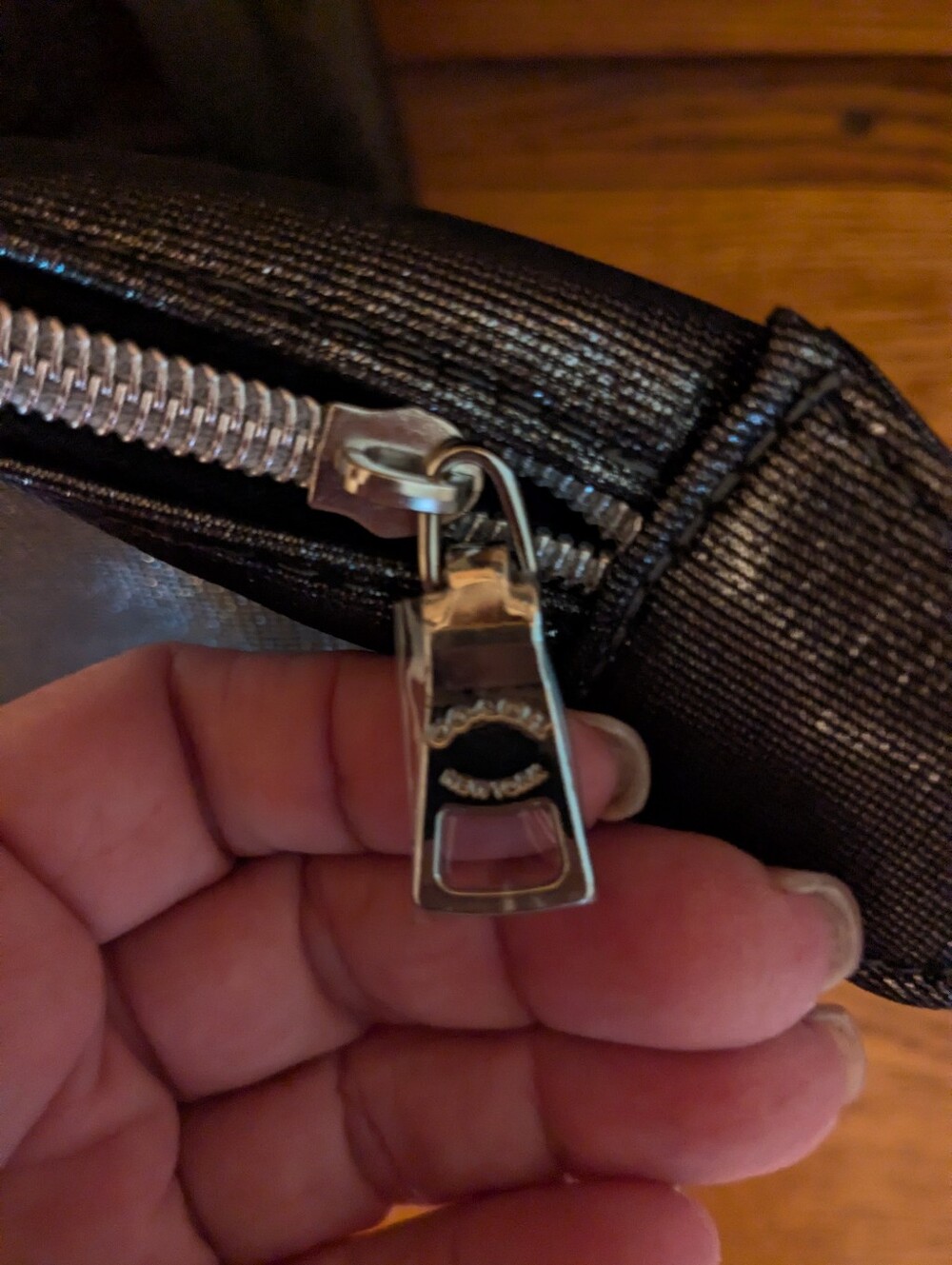 Coach Metallic Silver & Black Tote Bag - Picture 9 of 9